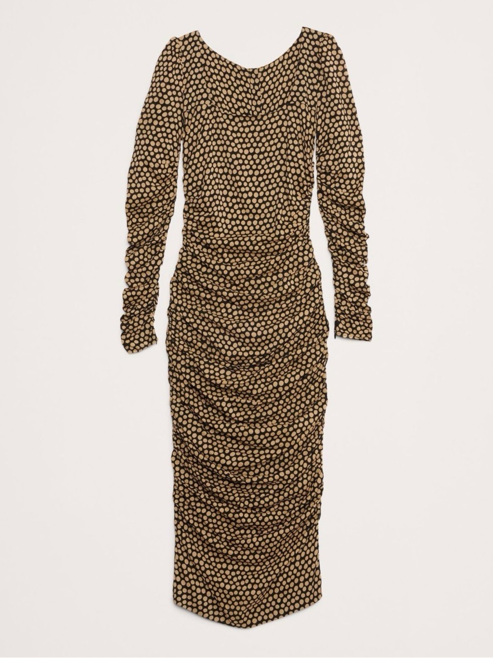 NWT Banana Republic BR Size 20 Polka Dot Ruched Midi Dress Sexy Holiday Date